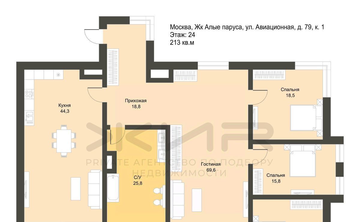 квартира г Москва метро Щукинская ул Авиационная 79к/1 фото 24