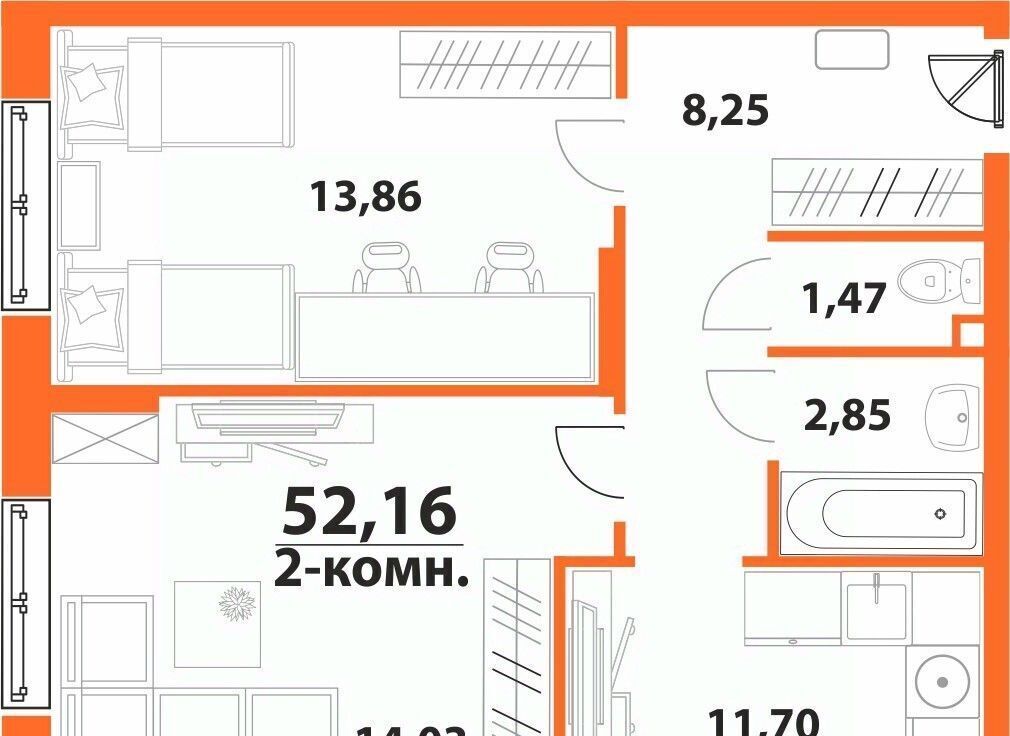 квартира г Ульяновск р-н Засвияжский 19-й микрорайон ЖК «‎Аквамарин 2» 1 фото 1