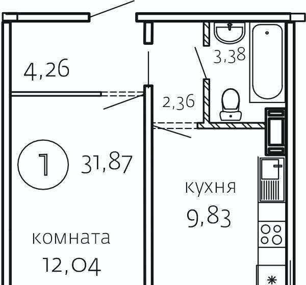 квартира г Челябинск р-н Курчатовский ул Маршала Чуйкова 30 фото 1