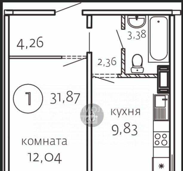 квартира г Челябинск р-н Курчатовский ул Маршала Чуйкова 32 фото 2