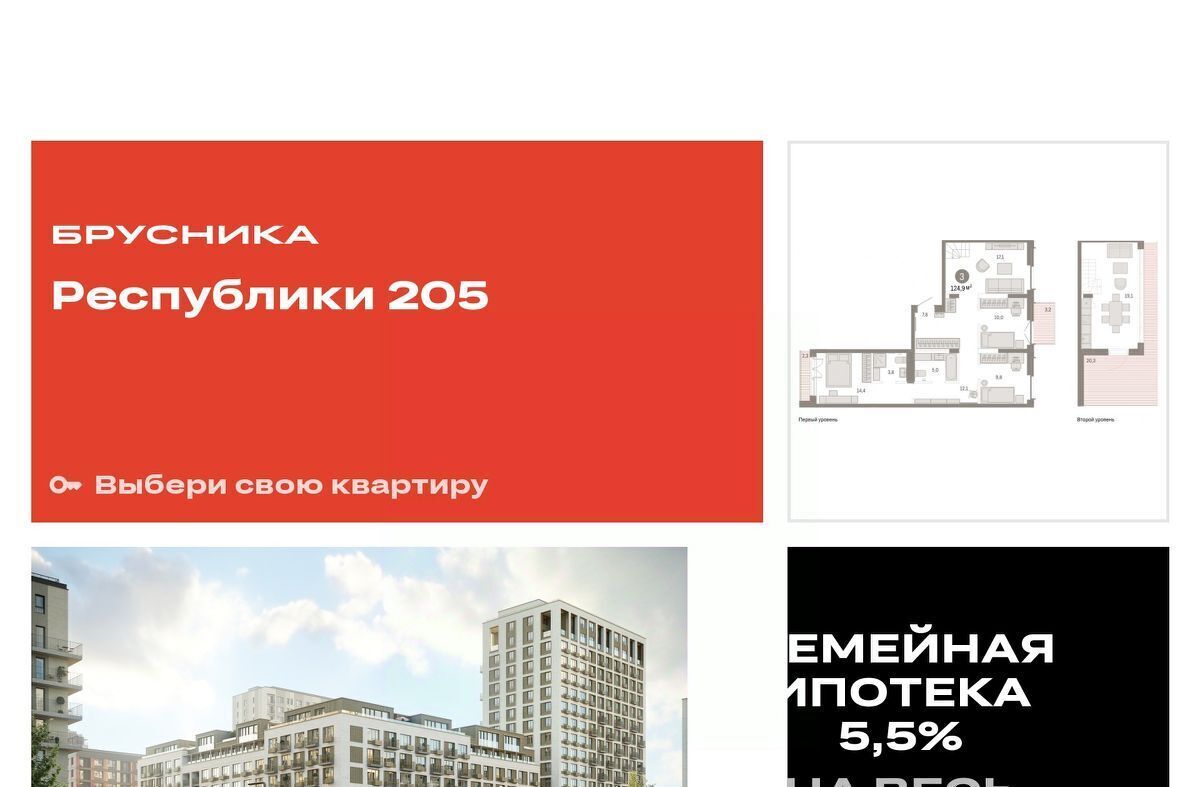 квартира г Тюмень р-н Ленинский Республики 205 жилой комплекс фото 1