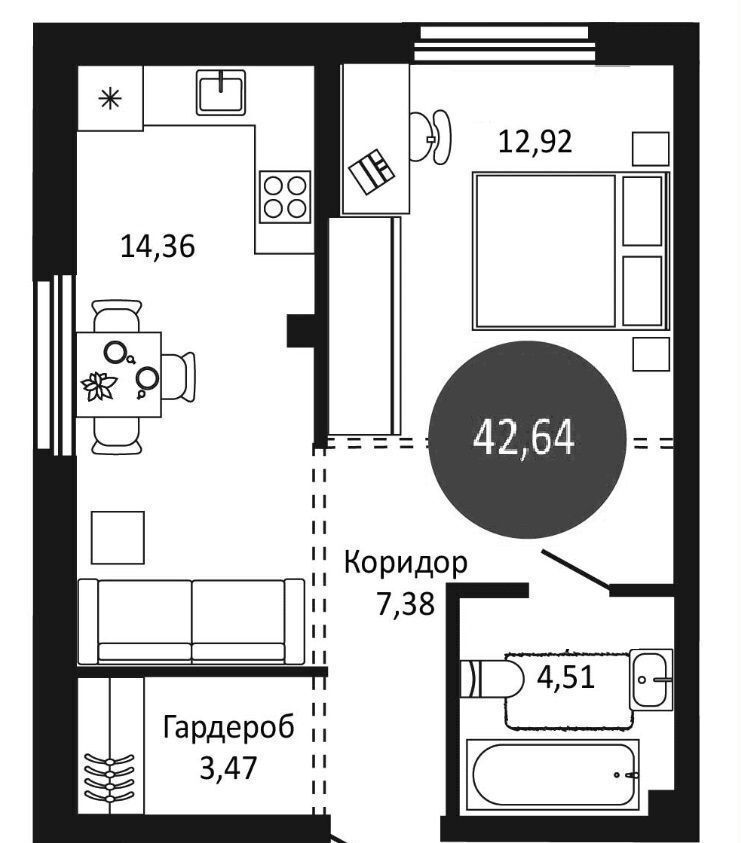 квартира г Новосибирск р-н Октябрьский ул Рябиновая 1 фото 1