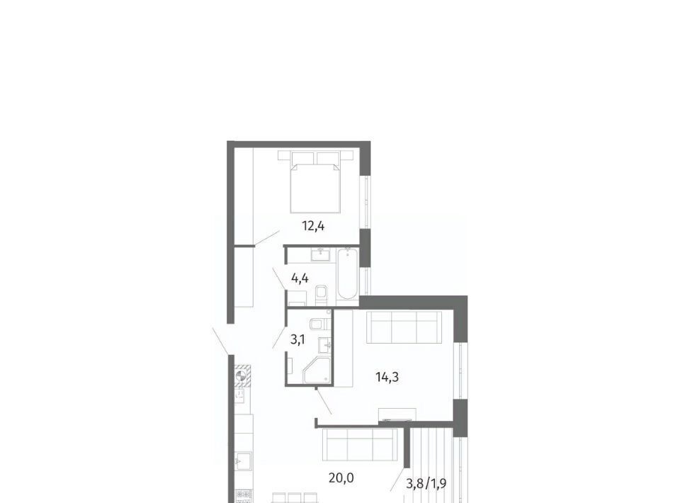 квартира г Калининград р-н Центральный ул Маршала Борзова 107 фото 3