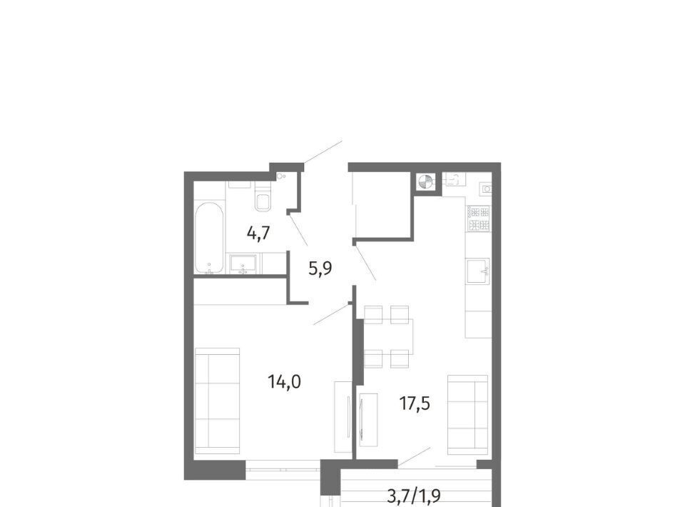 квартира г Калининград р-н Центральный ул Маршала Борзова 107 фото 3