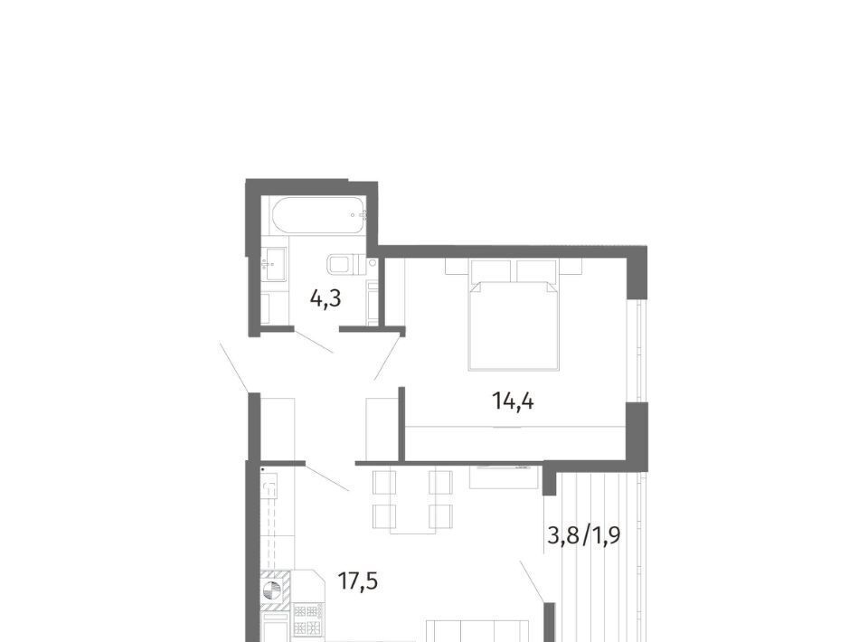 квартира г Калининград р-н Центральный ул Маршала Борзова 107 фото 3