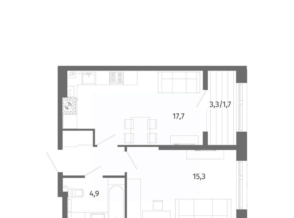 квартира г Калининград р-н Центральный ул Маршала Борзова 107 фото 3