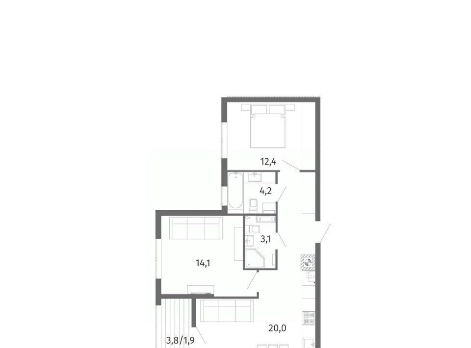 квартира г Калининград р-н Центральный ул Маршала Борзова 107 фото 3
