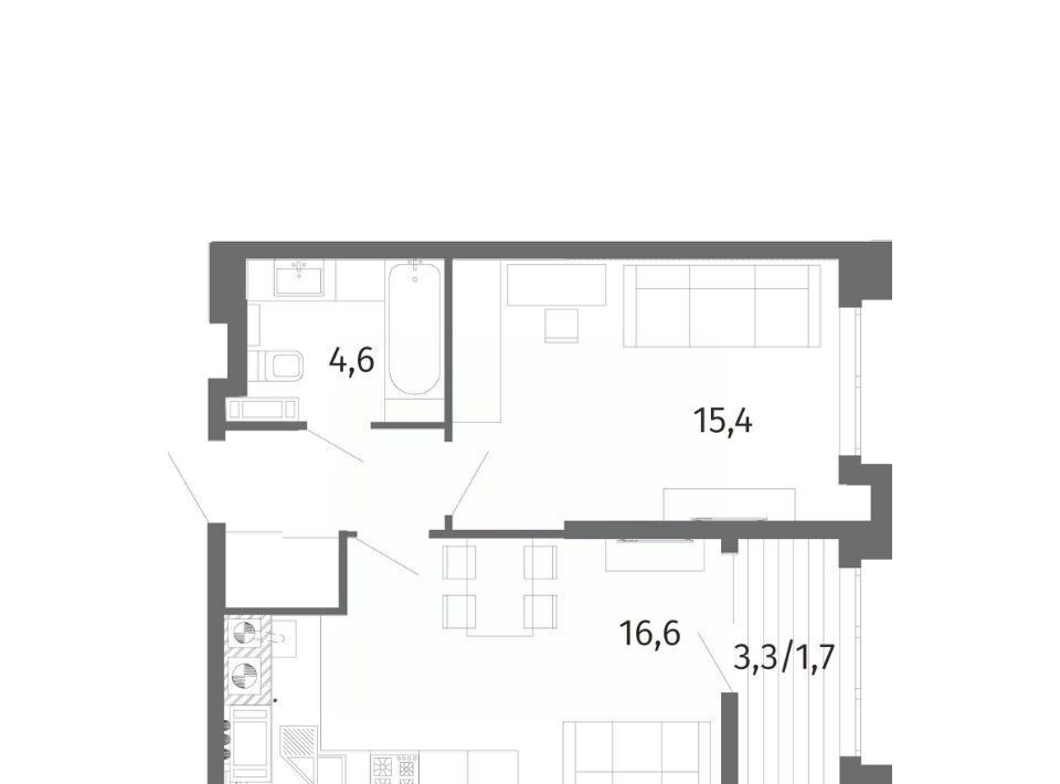 квартира г Калининград р-н Центральный ул Маршала Борзова 107 фото 3