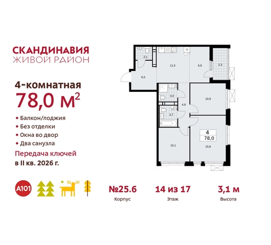 жилой район «Скандинавия» б-р Скандинавский 25/6 Сосенское, Бутово фото