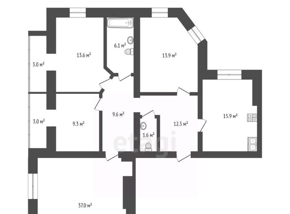 квартира г Калуга р-н Октябрьский ул Хрустальная 60б фото 2