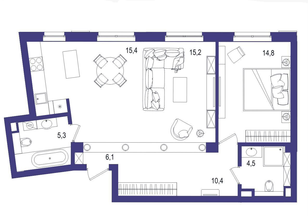 квартира г Тюмень р-н Центральный ул Щербакова 2 корп. 4 фото 28