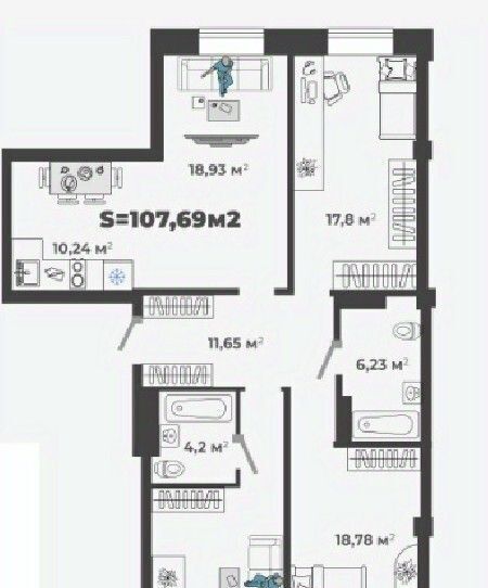 квартира г Абакан ул Генерала Тихонова 5 фото 1