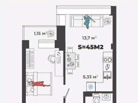 квартира г Абакан ул Генерала Тихонова 5 фото 1