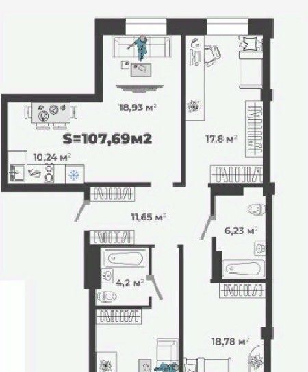 квартира г Абакан ул Генерала Тихонова 5 фото 1