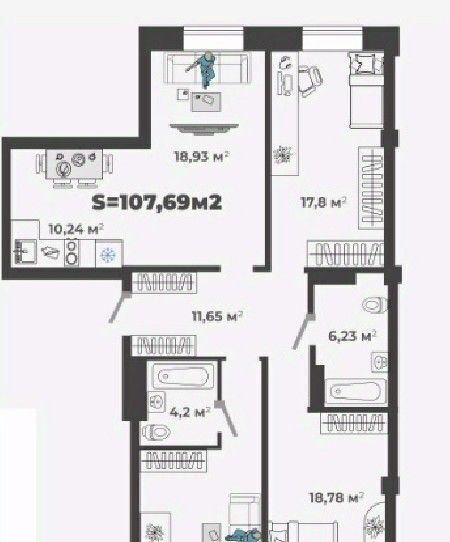 квартира г Абакан ул Генерала Тихонова 5 фото 1