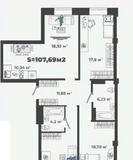 квартира г Абакан ул Генерала Тихонова 5 фото 1