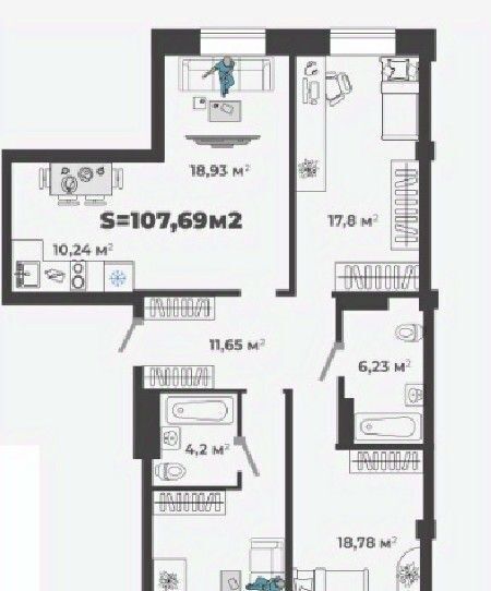 квартира г Абакан ул Генерала Тихонова 5 фото 1
