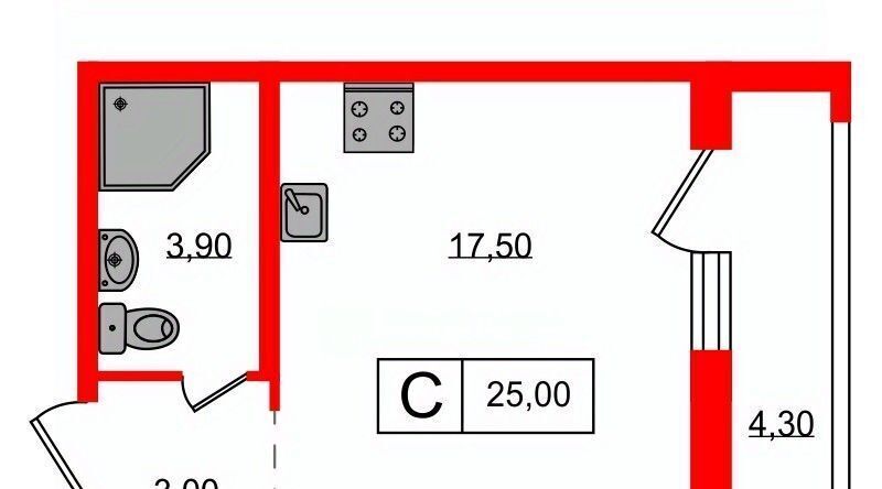 квартира г Санкт-Петербург п Парголово дор Михайловская 16к/3 метро Парнас фото 2