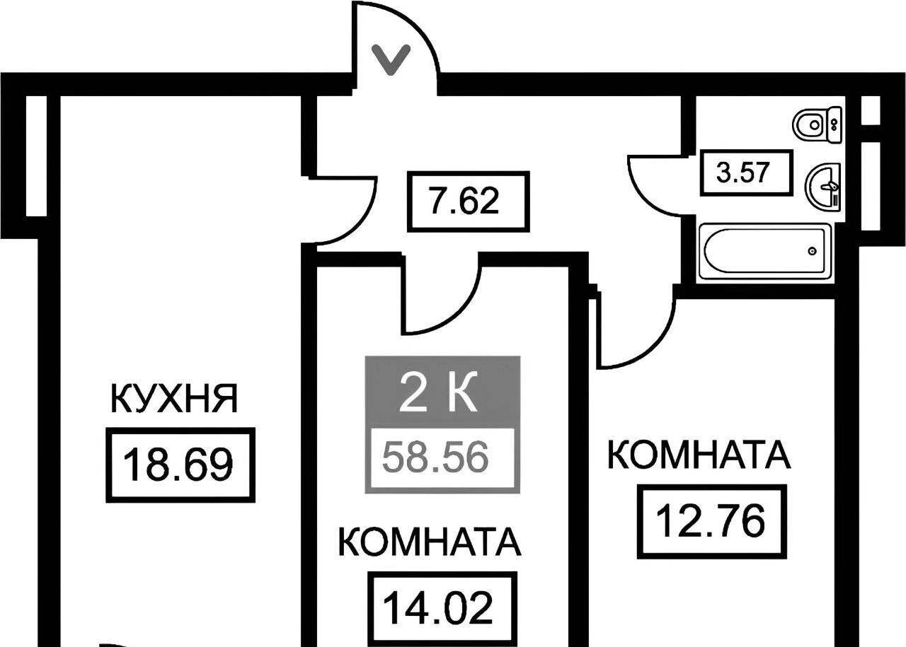 квартира г Краснодар р-н Карасунский ул Бородинская 156/2 фото 2