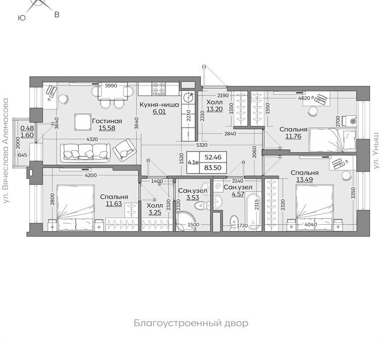 квартира г Казань р-н Приволжский Проспект Победы фото 19