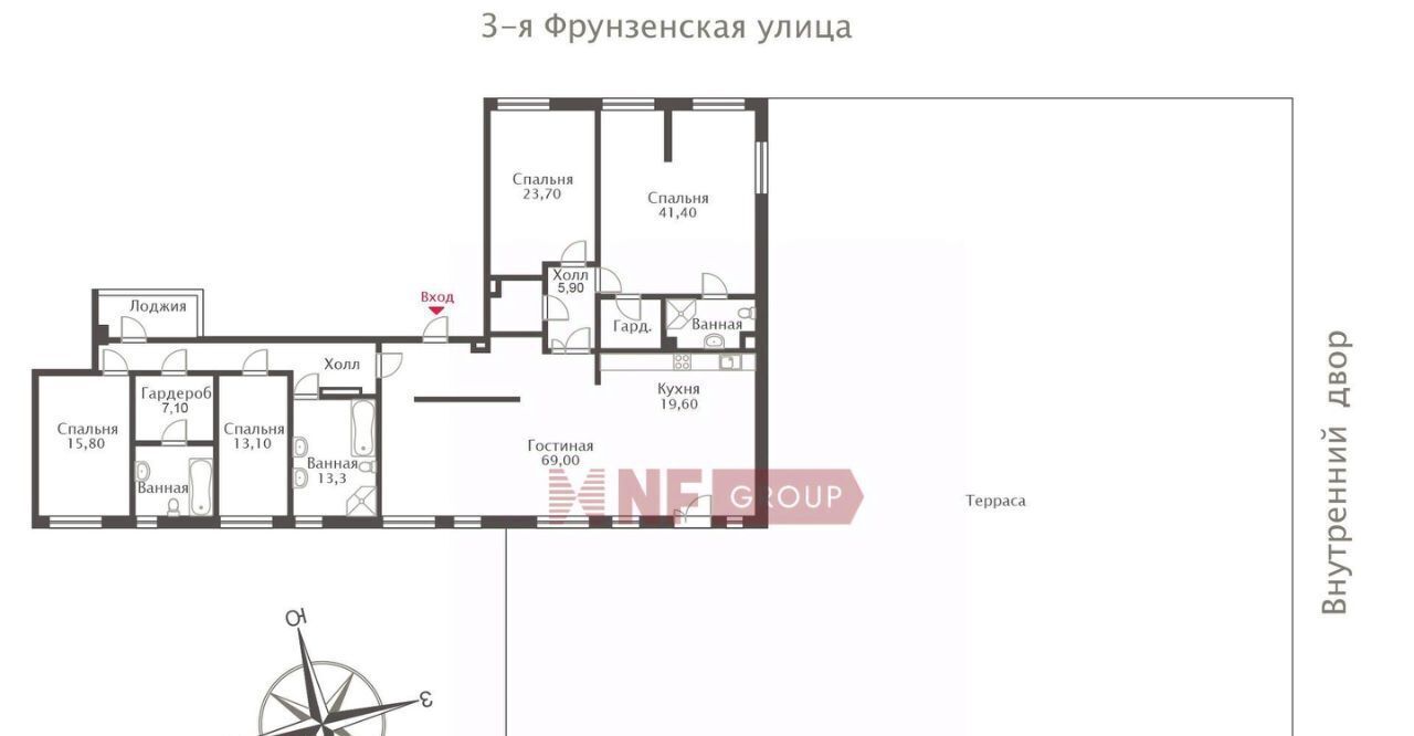 квартира г Москва метро Фрунзенская ул 3-я Фрунзенская 5к/1 фото 3