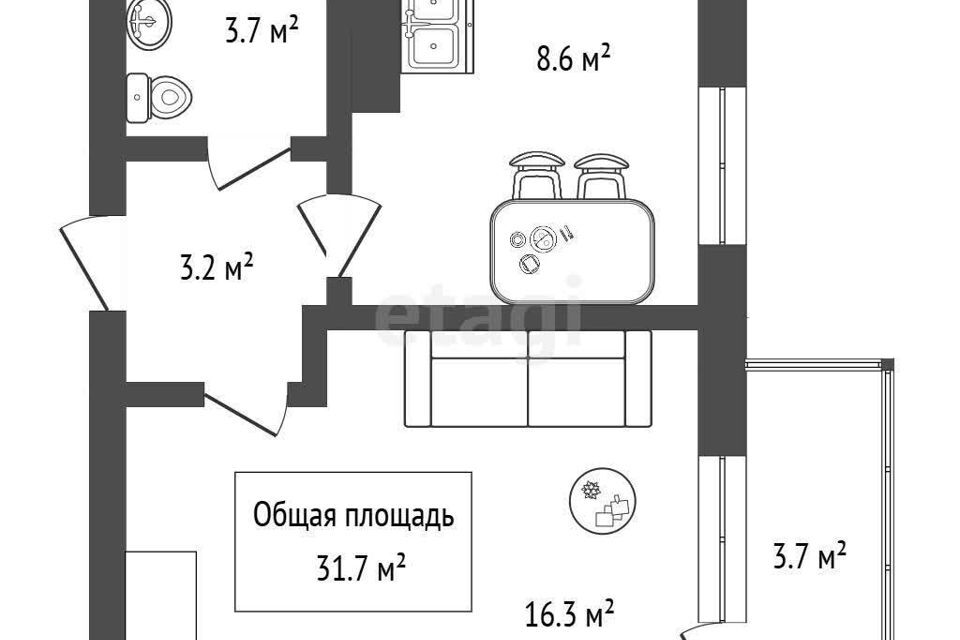 квартира г Новосибирск р-н Кировский ул Петухова 162 ЖК «Матрешкин двор» Новосибирск городской округ фото 9