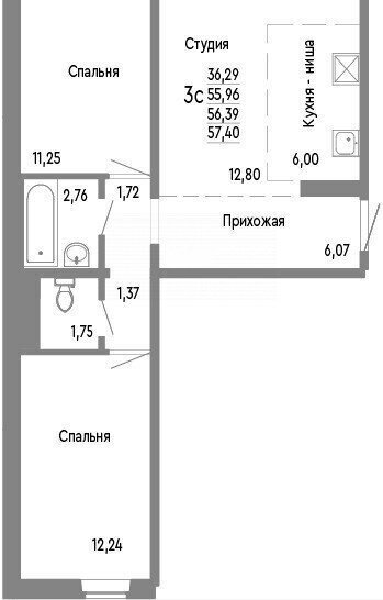 квартира г Челябинск р-н Советский ул Блюхера 125а ЖК Никс Лайн на Блюхера фото 1