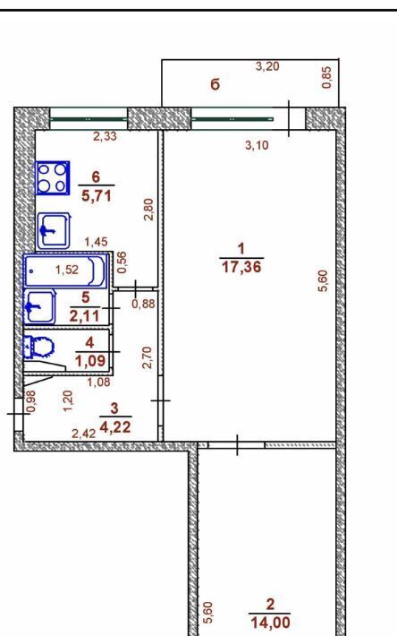 квартира г Ульяновск р-н Железнодорожный ул Хрустальная 46 фото 12