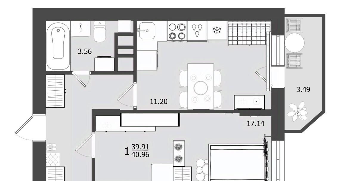 квартира г Клин ул Клинская 30 ЖК «Олимп 3» фото 1
