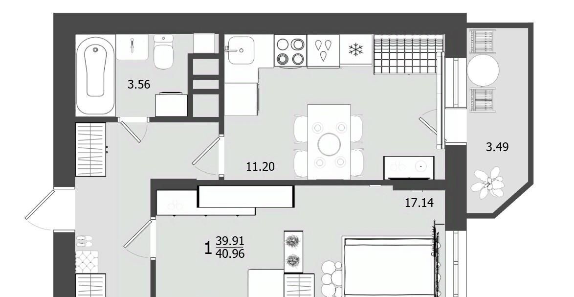 квартира г Клин ул Клинская 30 ЖК «Олимп 3» фото 1