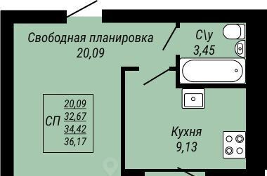 квартира г Иваново р-н Ленинский Юбилейный жилой комплекс фото 1