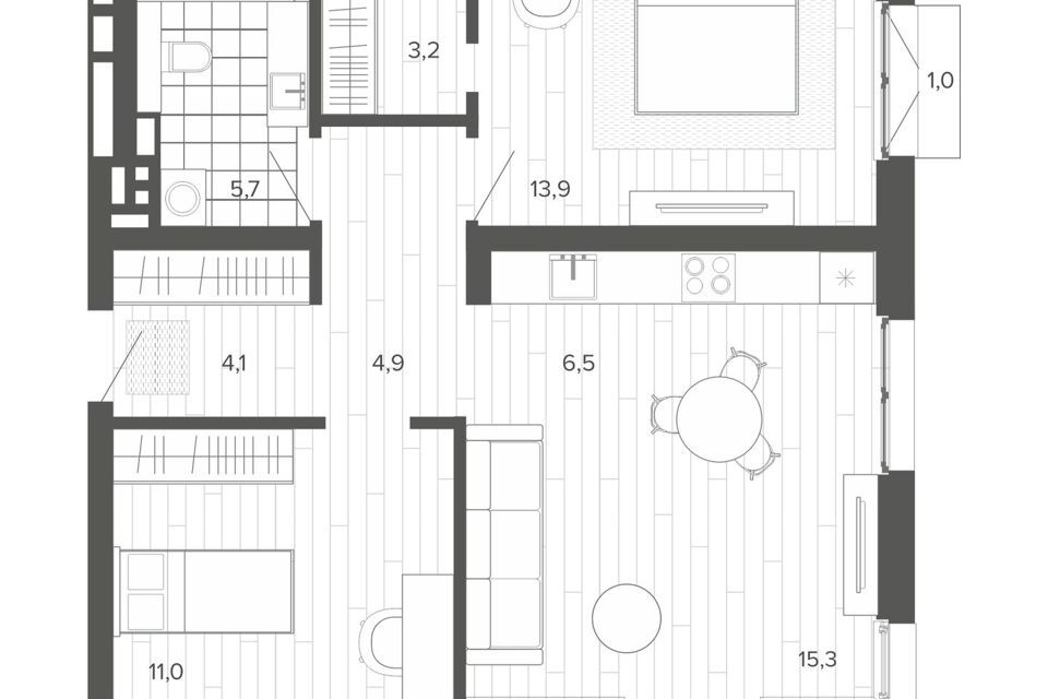 квартира г Барнаул тракт Змеиногорский 35б/1 Барнаул городской округ фото 1