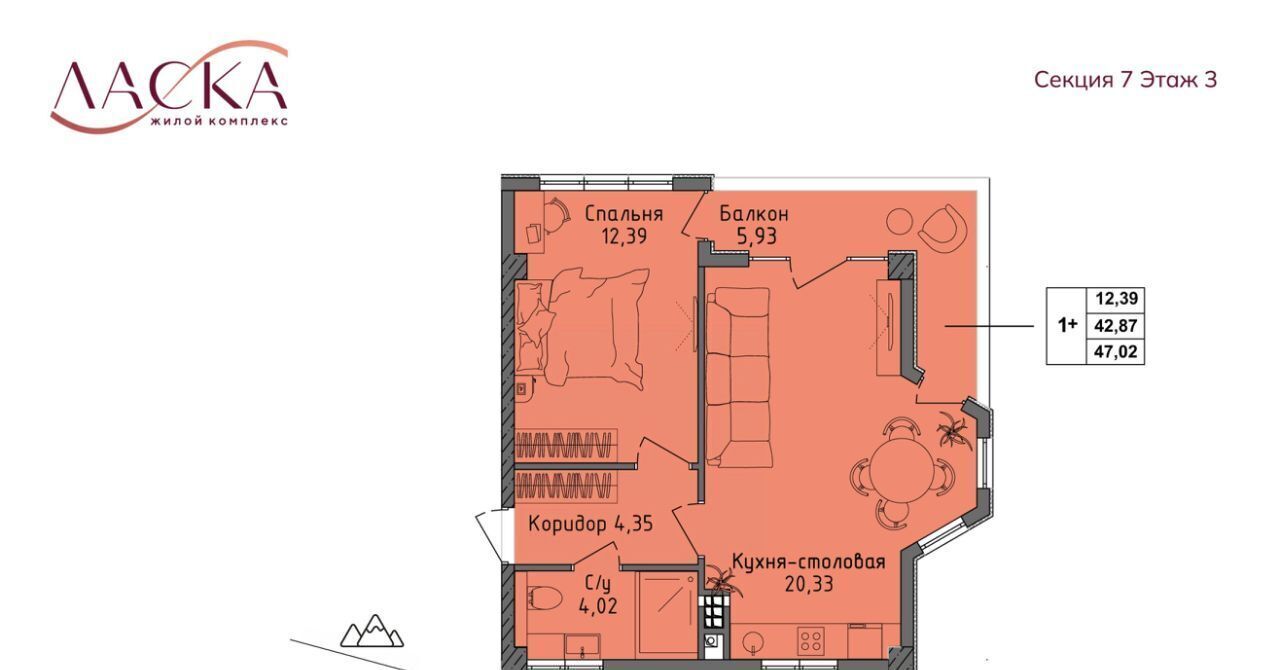 квартира г Алушта п Семидворье мкр Аян-Дере-2 фото 1
