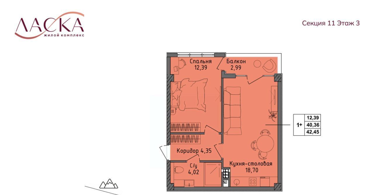 квартира г Алушта п Семидворье мкр Аян-Дере-2 фото 1