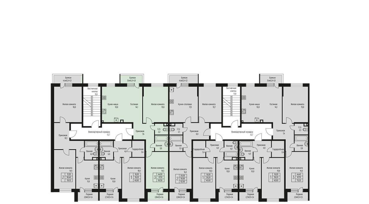 квартира г Краснодар п Березовый ул им. Лодыгина А.Н. 6к/6 р-н Прикубанский фото 2