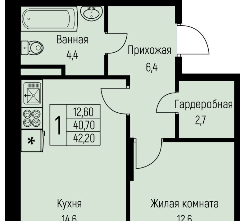 квартира г Краснодар п свх Прогресс п Березовый р-н Прикубанский ЖК Прогресс фото 1