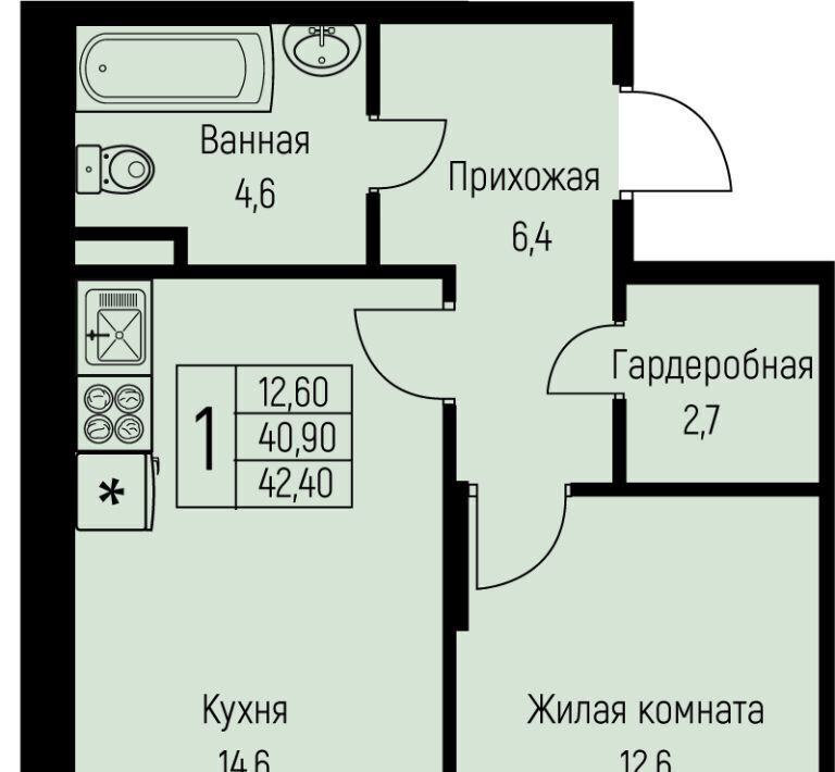 квартира г Краснодар п свх Прогресс п Березовый р-н Прикубанский ЖК Прогресс фото 1