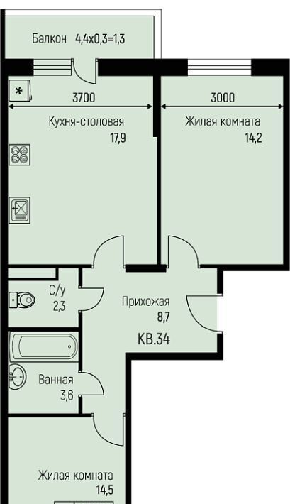 квартира г Краснодар п свх Прогресс п Березовый р-н Прикубанский ЖК Прогресс фото 1