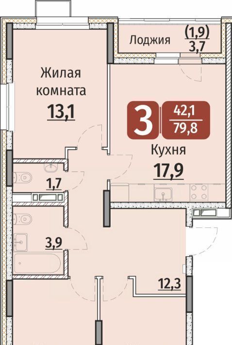 квартира г Чебоксары р-н Калининский ул Энергетиков поз 7 фото 1