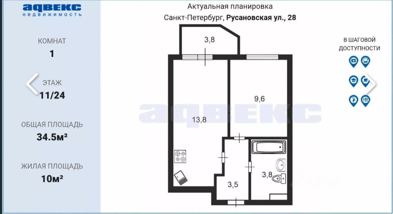 квартира г Санкт-Петербург ул Русановская Ленинградская область фото 1