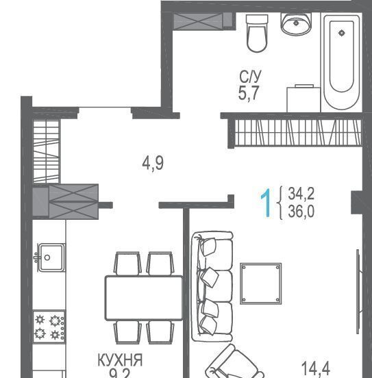 квартира г Евпатория пр-кт им.В.И.Ленина 66б фото 1