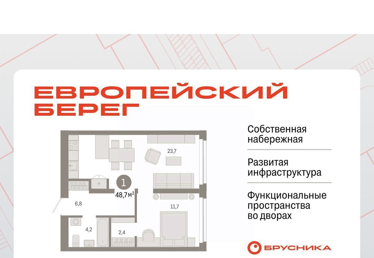 квартира г Новосибирск р-н Октябрьский Европейский Берег мкр фото 1