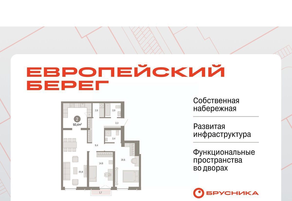 квартира г Новосибирск р-н Октябрьский Европейский Берег мкр фото 1