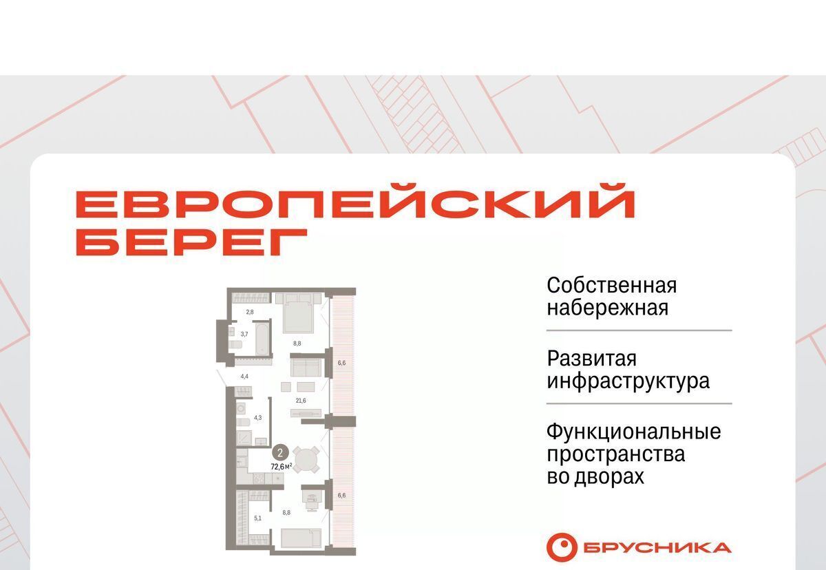 квартира г Новосибирск р-н Октябрьский Европейский Берег мкр фото 1
