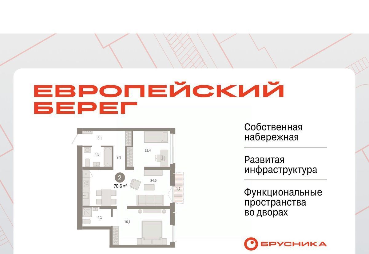 квартира г Новосибирск р-н Октябрьский Европейский Берег мкр фото 1