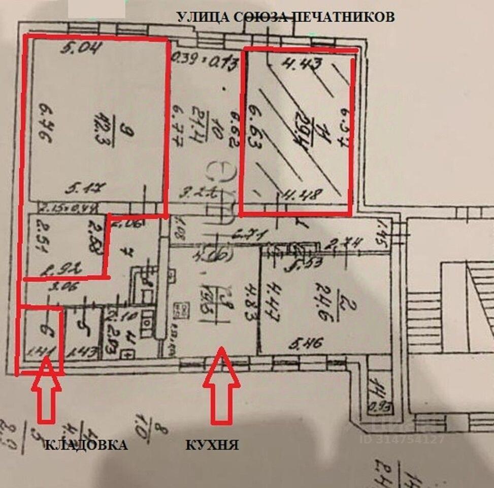 комната г Санкт-Петербург р-н Адмиралтейский ул Союза Печатников 8 округ Коломна, Ленинградская область фото 2