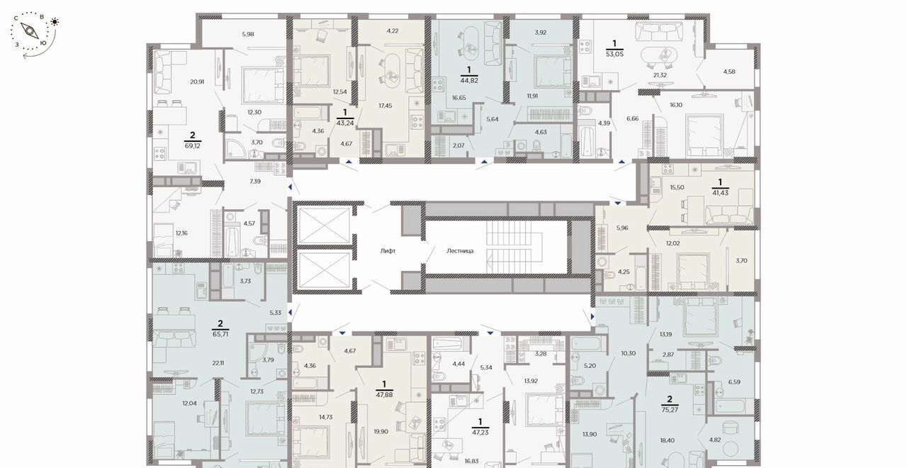квартира г Рязань р-н Московский ш Московское ЖК «Метропарк» корп. 8 фото 3