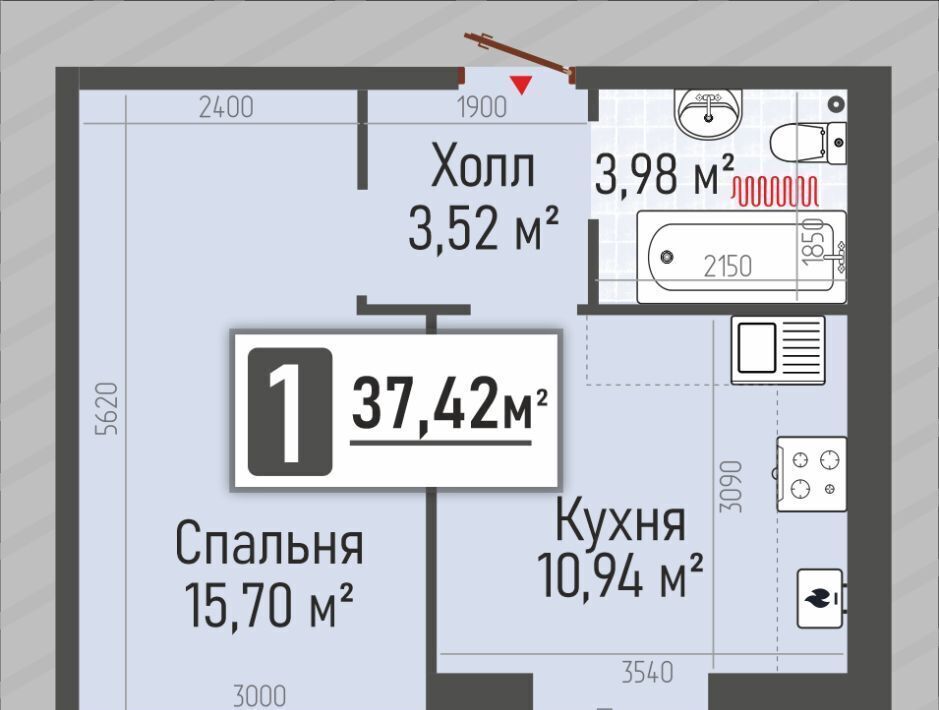 квартира р-н Рыбновский г Рыбное ул Перспективная 2а фото 2