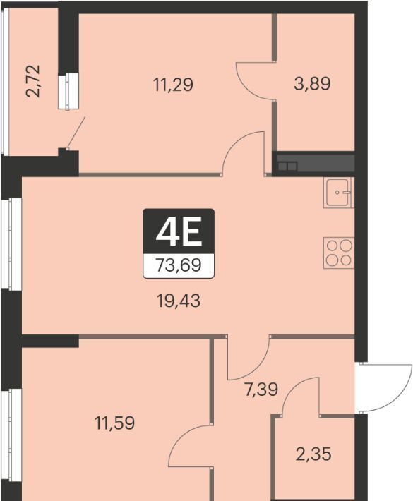 квартира г Екатеринбург Чкаловская Академический ул Академика Ландау 35 фото 1