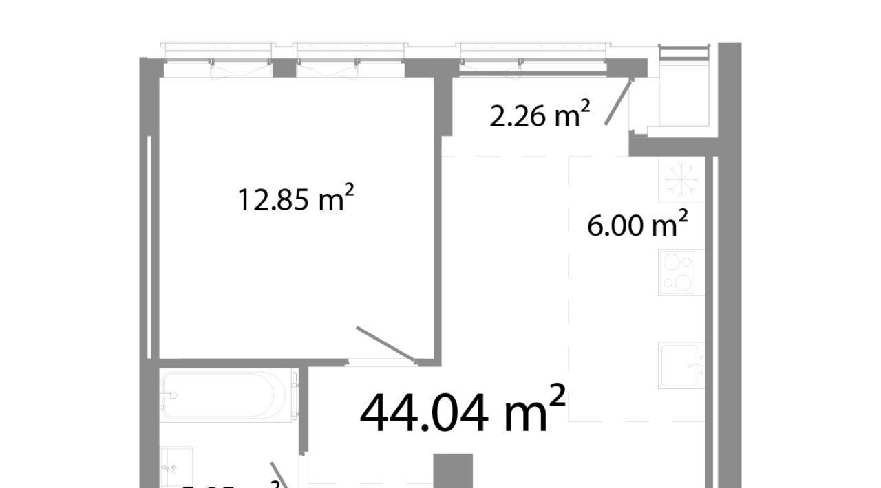 квартира г Челябинск р-н Центральный ул Худякова 18/4 фото 1